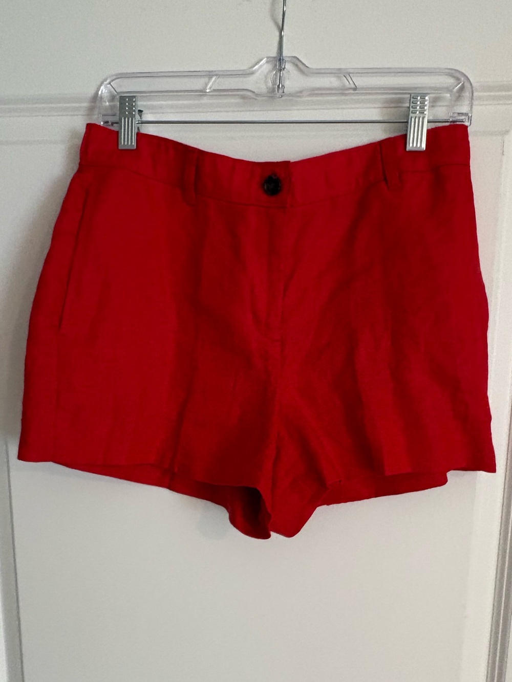 J.Crew Harbor 3” Linen Shorts Red NWT Size Small